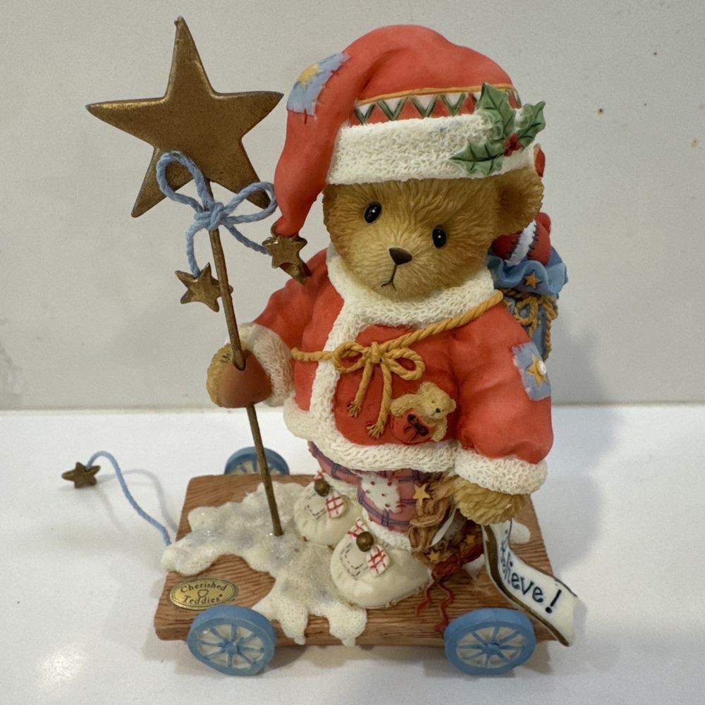 Cherished Teddies Enesco 104144 "Ricky" Santa...Believe  Ltd Ed  2002 CT21